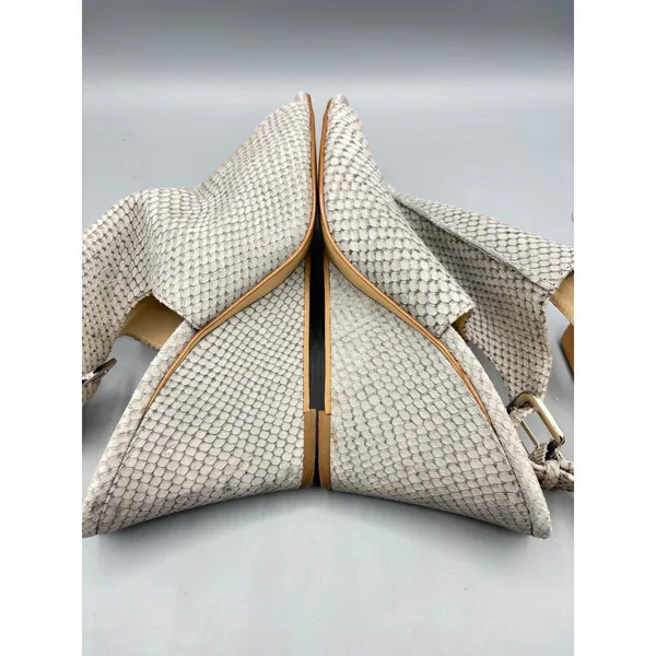Nine West Gorana 9 Wedge Ankle Strap Sandal Gray Snake Print Open‎ Toe Slingback - Image 9