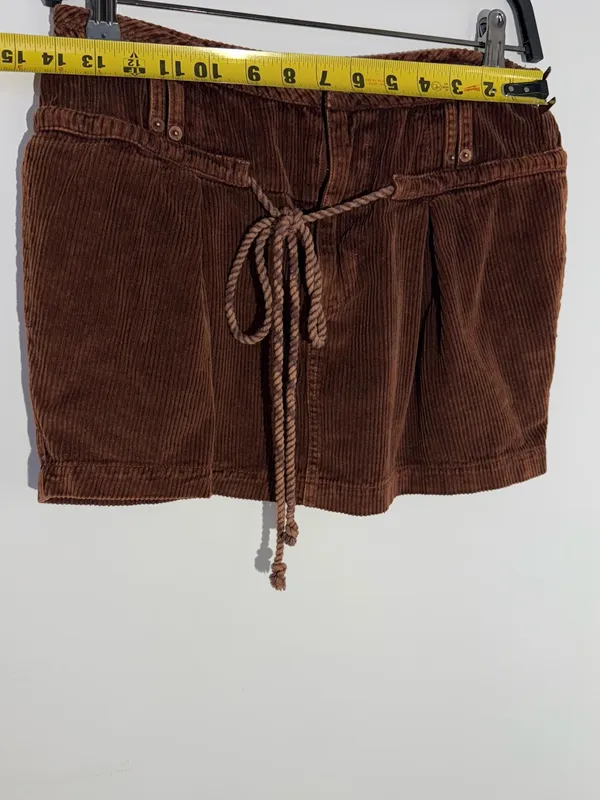 We The Free Corduroy Drawstring Skirt in Rust Free People - Image 7
