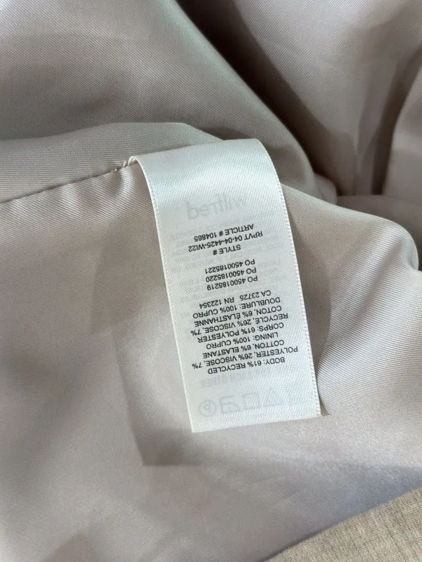Aritzia Wilfred Womens Jacket Beige Little Cropped Button Up Crepette Stretch XS - Image 13