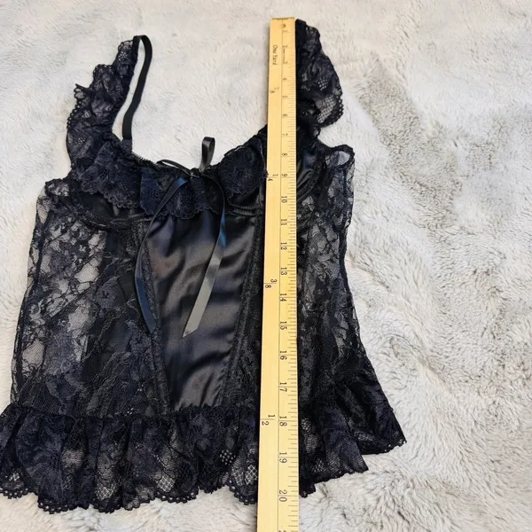 NWT PLT Black Lace Corset Top - Size‎ 2 Hook & Eye Closure - Image 16