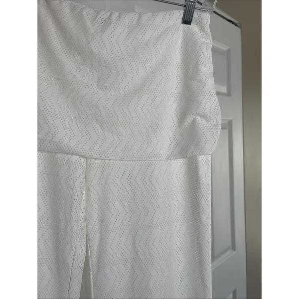 Prana Breathe Skirted Wide Leg Pants Womens Size M White Pointelle Knit Yoga‎ - Image 5
