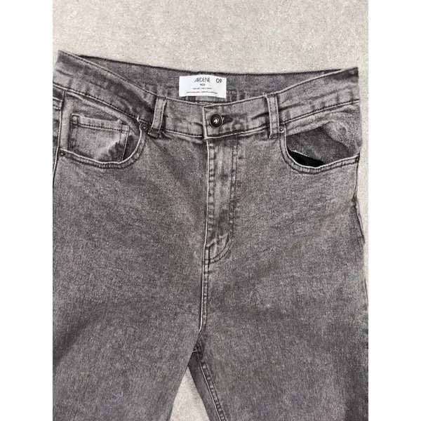 ardene 90s jeans‎ size 09 30x31 high rise gray wash EUC Wide Leg Straight - Image 3