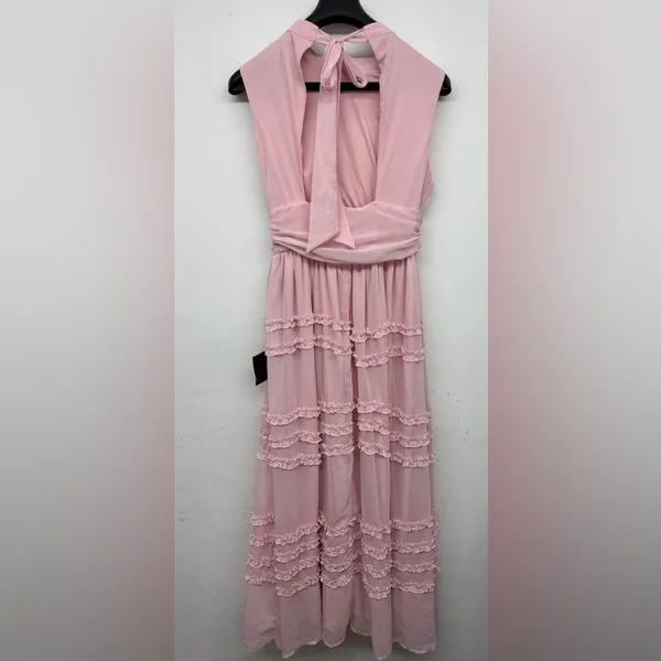 Lulus Enchantingly Sweet Blush Pink Chiffon Backless Maxi Dress SOLD OUT - Image 6