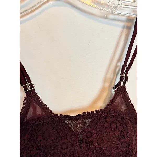 Brand New Aerie Real Power Wireless Push up Joy Lace Bra Women's Royal Berry 34A - Image 4