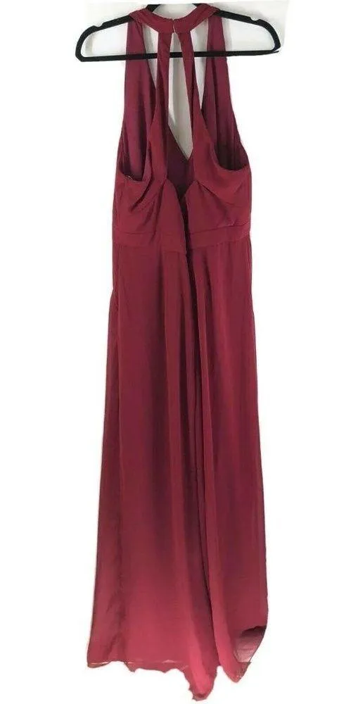 Dessy Collection Vivian Diamond Jumpsuit Sleeveless Wide Leg Flowy Red Size 18 - Image 2