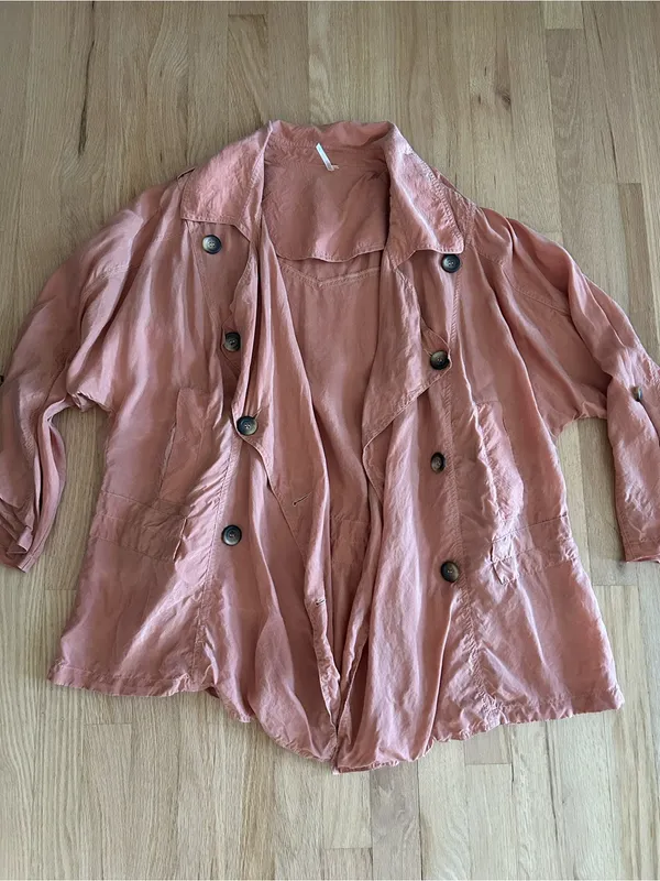 Free People The Lea Jacket Double Breasted Women's cupro lightweight pink - Image 5