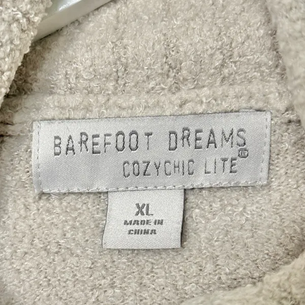 Barefoot Dreams CozyChic Lite High Rib Half Zip Tunic Sweater Biscotti Cream XL - Image 7