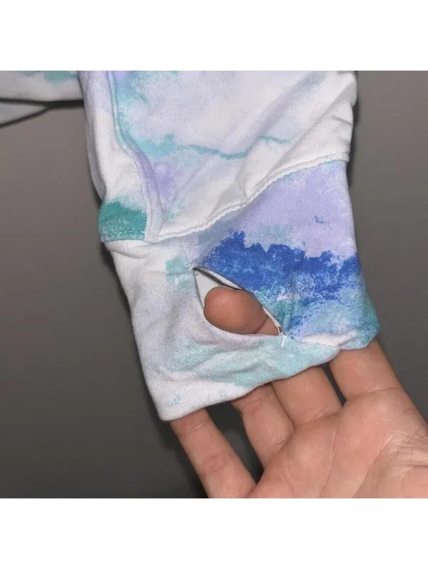 All in motion blue and purple watercolor tie-dye pullover sweatshirt - Image 4