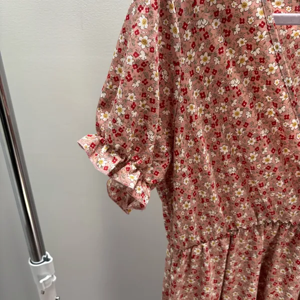 SHEIN Pink Floral Surplice Maxi Dress - Image 3