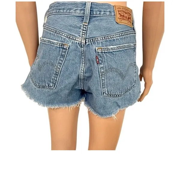 Levi's 501 25 button fly jean shorts distressed cut offs SH2 3569 - Image 13