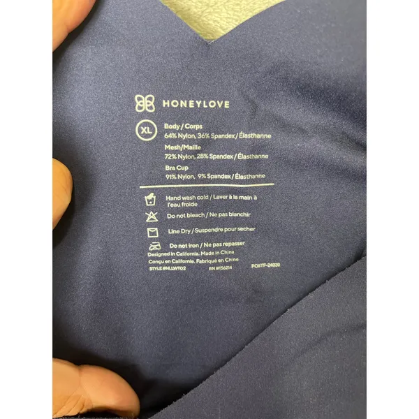 Honeylove LiftWear Seamless Shaping Tank Top‎ Size XL Shapewear Navy - Image 5