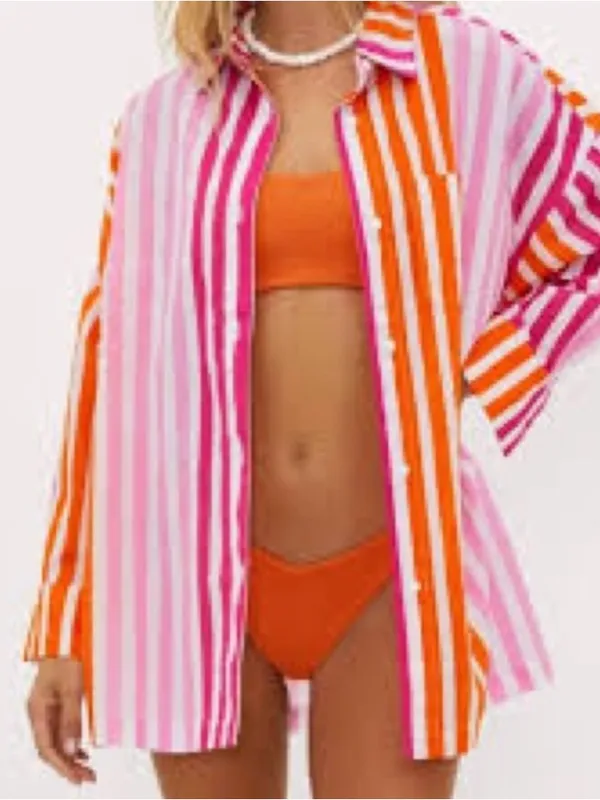 NEW Beach Riot Alexa Revolve Resortwear Vacation Preppy Coastal Coverup Plus LP - Image 3