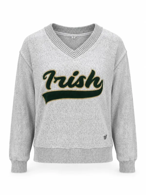 Varsity Spirit Irish V-Neck Sweater XS Green Gold - Image 2