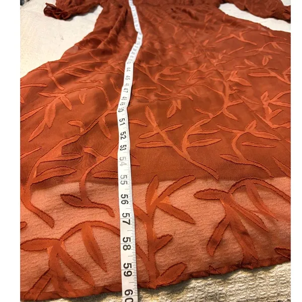 Baltic Born Rust Floor Length Dress Boho Cottagecore Long Sleeve Empire Waist 1x - Image 7