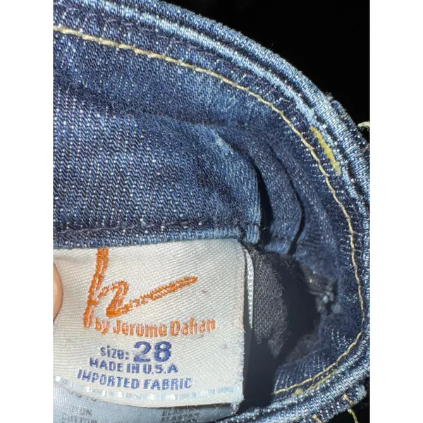 Vtg Y2K Citizens Of Humanity Low Rise‎ Wide Leg Jeans Cadet 28 Distressed USA - Image 12