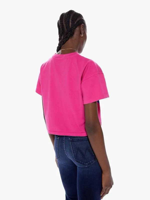 MOTHER Denim On the Rocks Grab Back Crop Tee Pink XS - Image 4