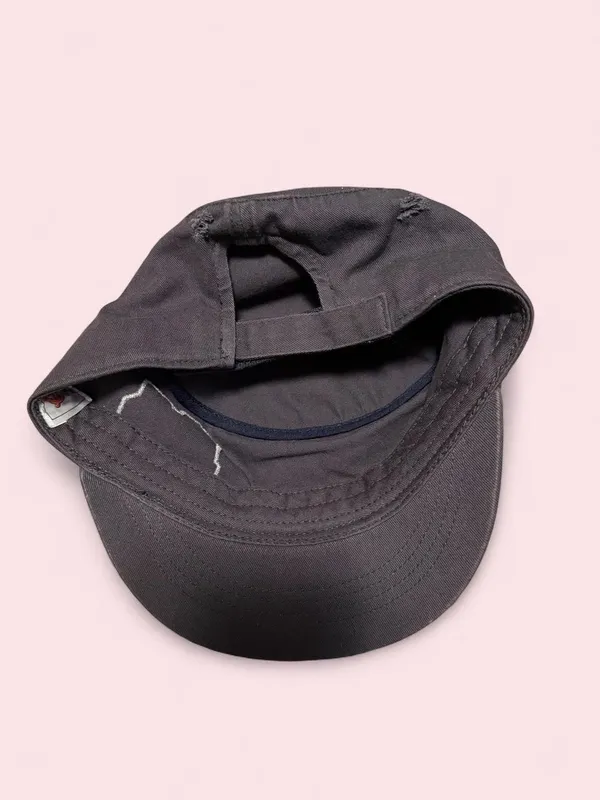Charcoal Gray Military-Style Cadet Cap with Beaded 'IRISH' Patch - Notre Dame - Image 3