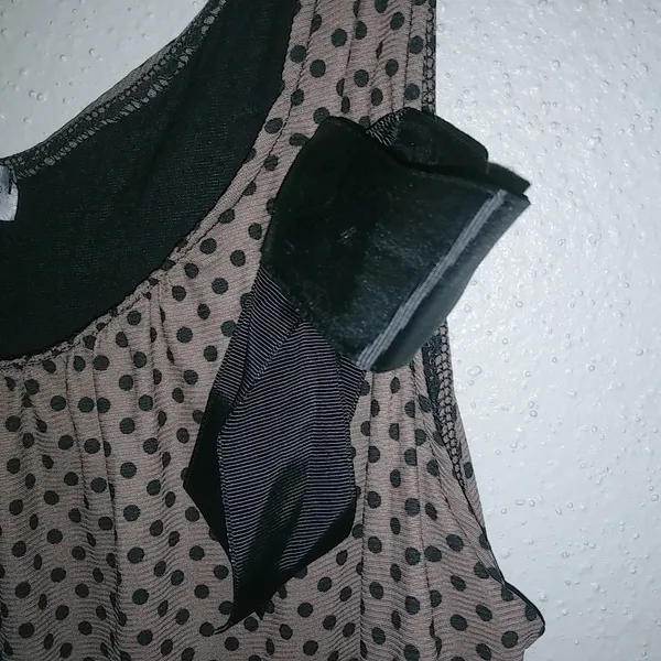 Julies Closet Maternity L Taupe Dot Bow Tank Top - Image 7