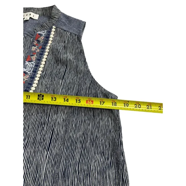 THML Women Size Small Bohemian Shirt Top Sleeveless Blue (31-365) - Image 4