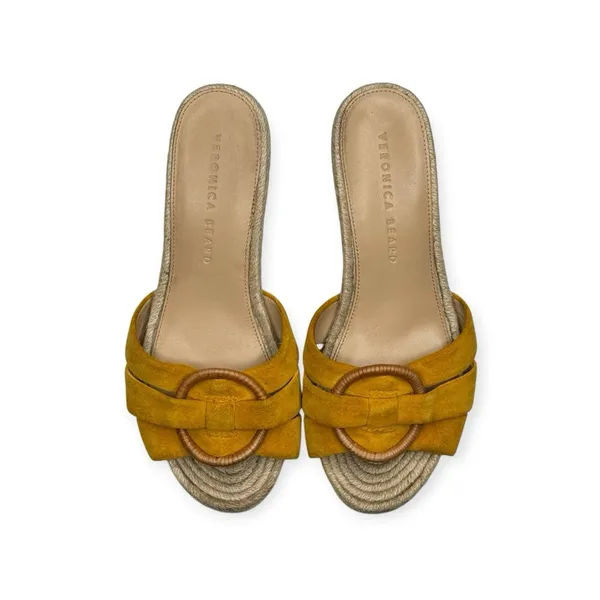 Veronica Beard 𒀭 Ivy Woven Wedges Espadrilles Sandals 𒀭 Saffron Suede 𒀭 6.5M - Image 11
