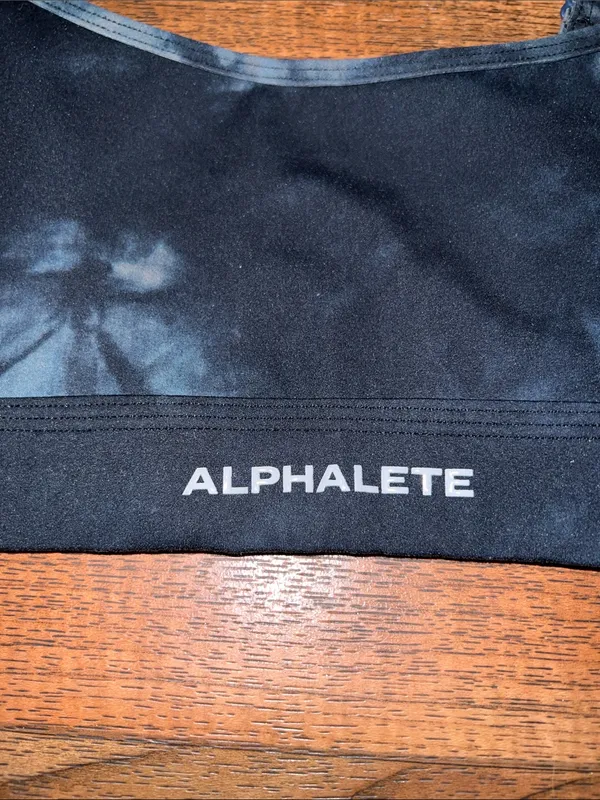 Alphalete Black & Gray Tie-Dye Seamless Bralette Small - Image 2