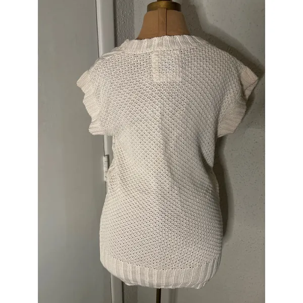 Aerie Cable Knit Cream Sweater Vest XS GrandmaCore Cozy Comfy Winter Cabincore - Image 2