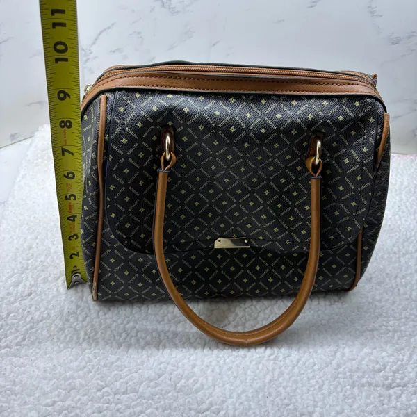 Bosalina y2k monogram bowler satchel bag Black/Tan classic print preppy casual - Image 3