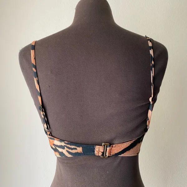 Beach Riot sz S tiger print‎ brown black bralette - Image 5