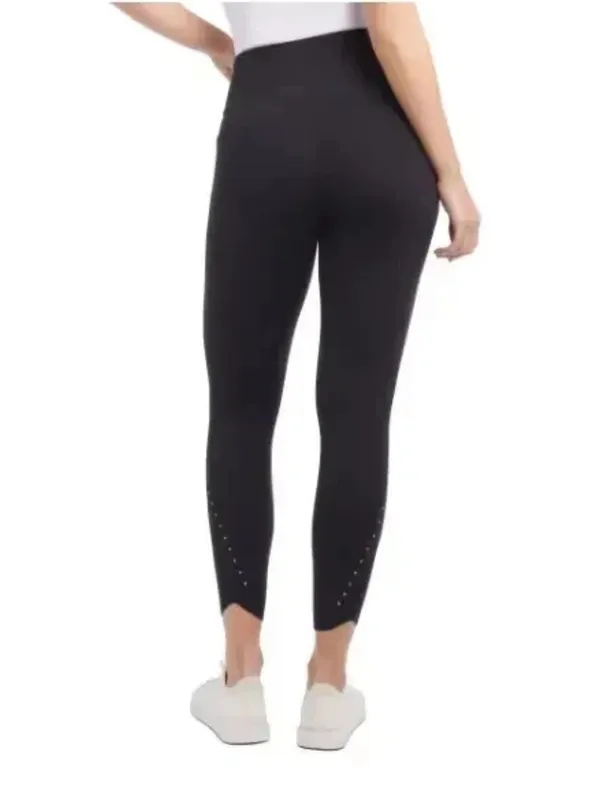 💥 Danskin 7/8 Length Solid Black High-Waist Leggings w/ Reflectors - Image 2