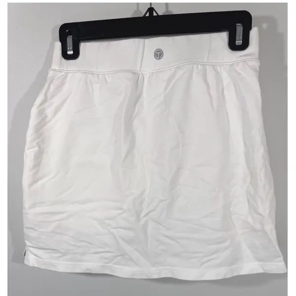 T by Talbots Womens White Athletic Skort Size XS Zip Pockets Cotton Spandex Mini - Image 4