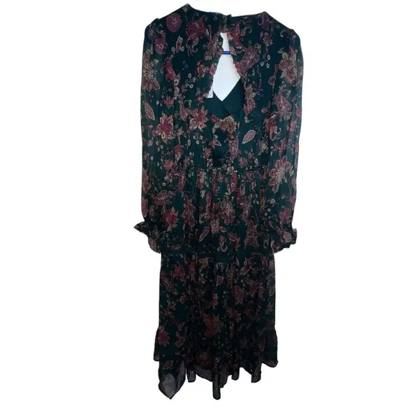 Band Of The Free Run The World Pine‎ Berry Paisley Empire Waist Midi Dress Small - Image 5