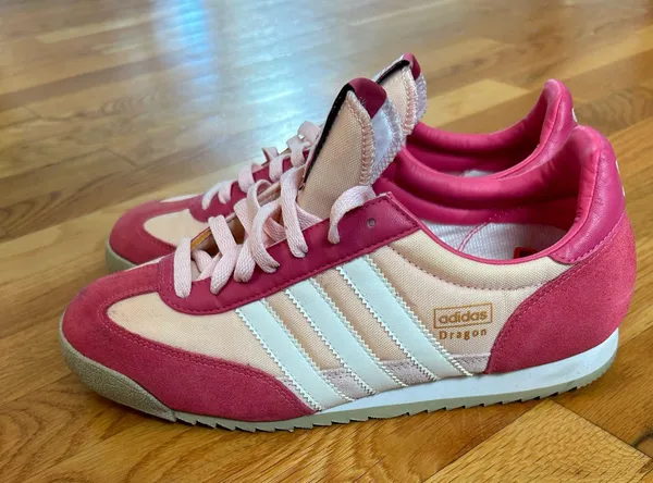 Rare Adidas Hot Pink, Soft Pink and White Sneakers - Image 3