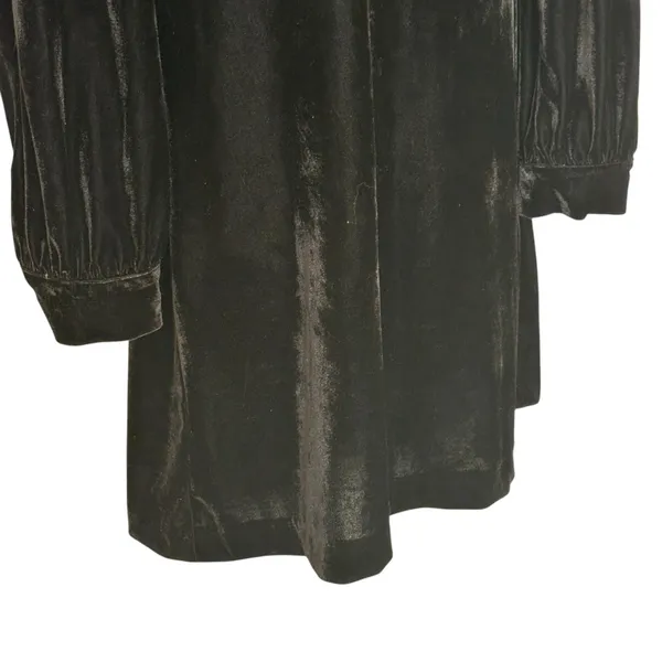 Zara Black Velvet babydoll Dress size L - Image 7