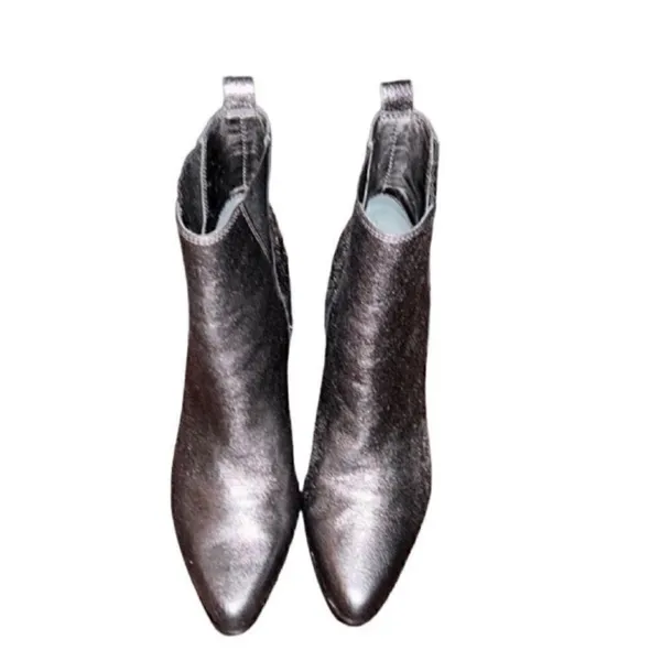 Ivanka Trump Pewter Leather Ankle Boots Size 6.5M) - Image 7