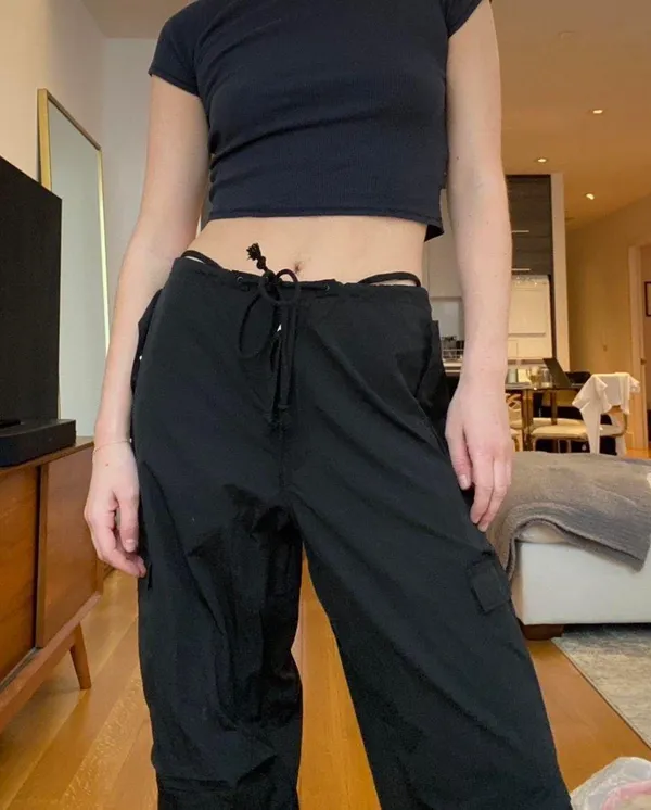 Local European Black Parachute Pants - Image 2