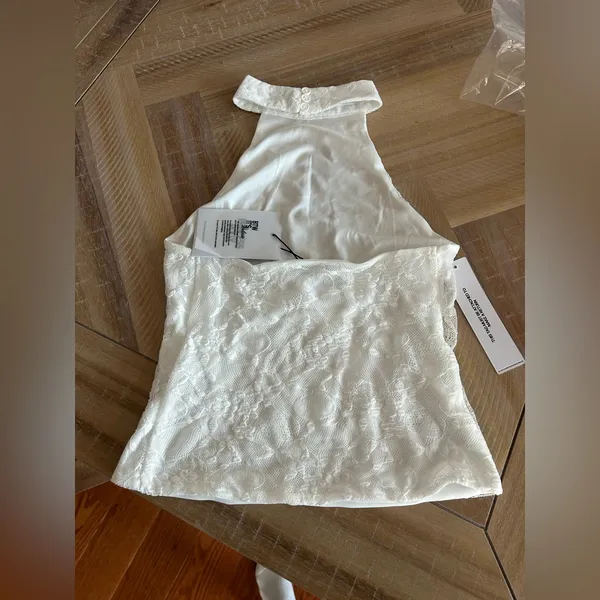 Princess Polly Hotter Than Fire Lace Halter Top White - Image 6