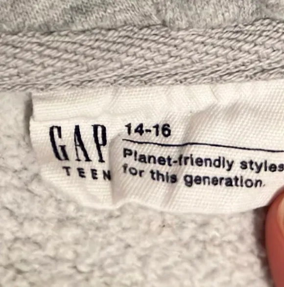 Gap Oversized Gray Zip Up Hoodie - Image 3