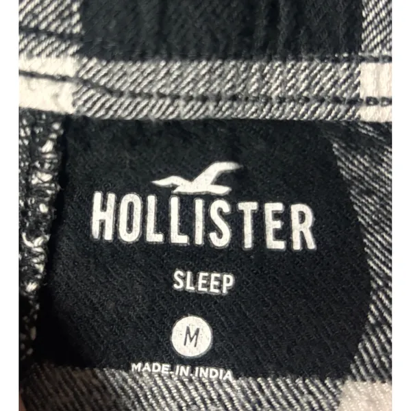 Hollister Sleep Womens Medium Black White Buffalo‎ Check Pajama Pants Relaxed - Image 4
