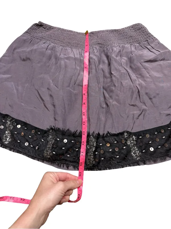 ✨🖤 Free People Embellished Silk Blend Mini Skirt Boho Festival Y2K Small 🖤✨‎ - Image 6