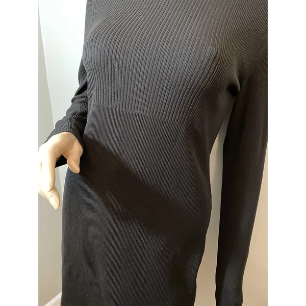 Marc by Marc Jacobs‎ Black Ribbed Long Sleeve Sweater Dress M4004574 Womens - Image 7
