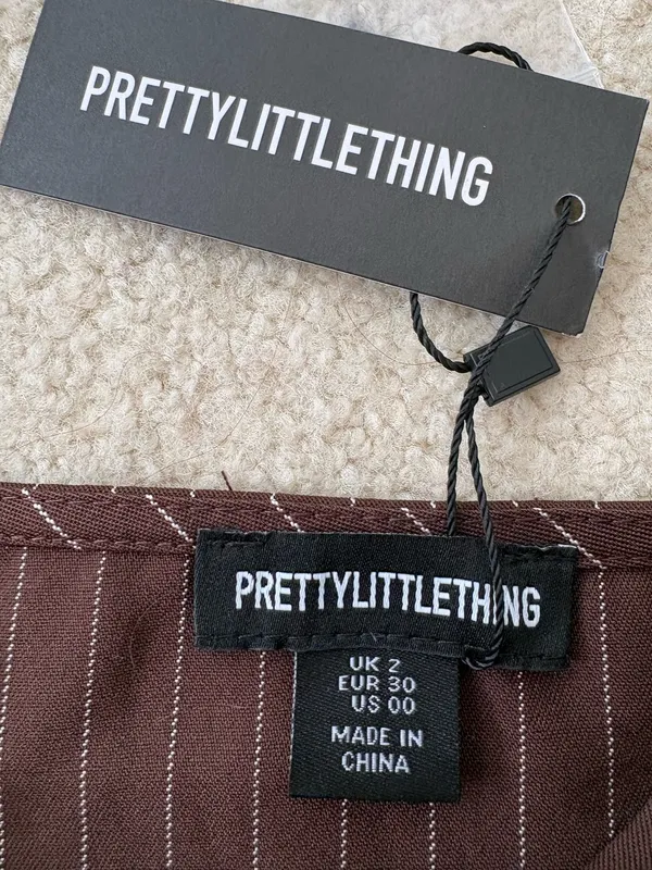 Pretty Little Thing Striped and Plaid Halter Tie Top - Image 4