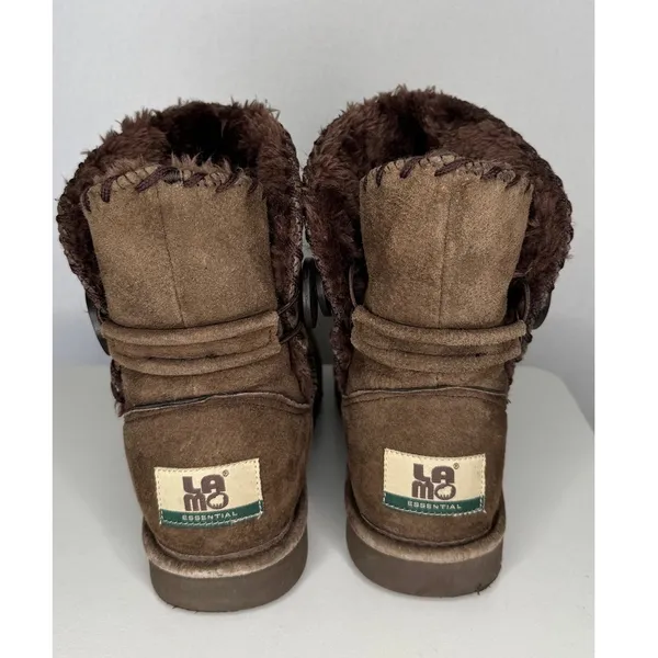 1990s–2000s Lamo Essential Shearling Suede Button Boots 7.5/8 Brown - Image 12