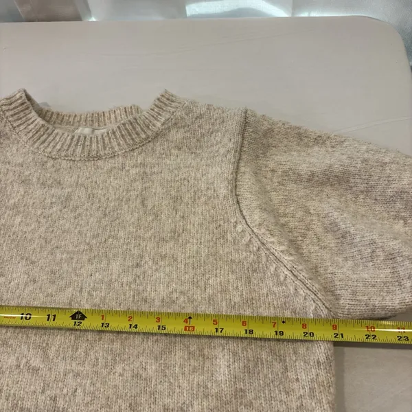 Zenana Womens Medium‎ Short Sleeve Sweater Cream Knit Crewneck Soft Casual Top - Image 8