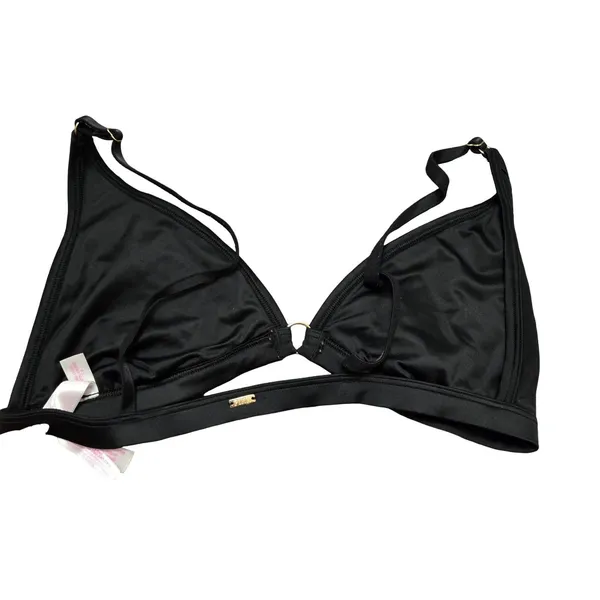 Pink by Victoria's Secret Black Bralette W/ Embroidered Flowers Size: L - Image 2