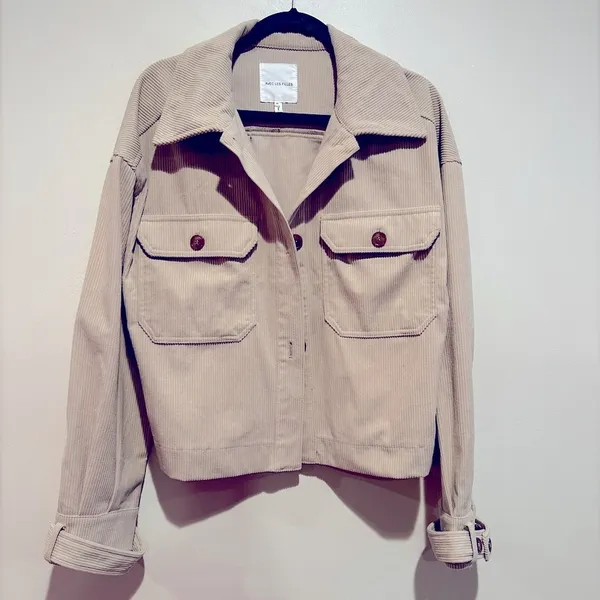 Avec Les Filles Corduroy Creamy Beige Oversized Cropped Wrsterncore Jacket M - Image 6