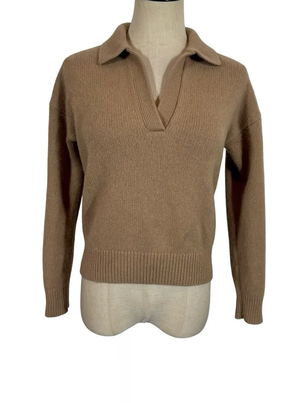 Aritzia Wilfred Luxe Cashmere Clara Sweater in Gold Camel - Image 8