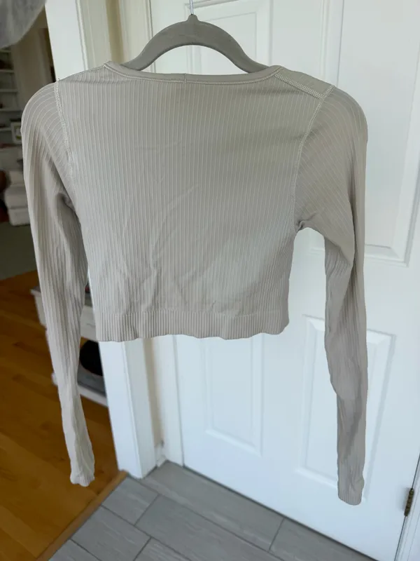 Lululemon Ribbed Long Sleeve Crop Top Ebb To Sleeve 4 - Image 3