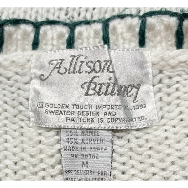 Allison Britney Vintage Sweater Women's‎ Medium Aztec Embroidery Grandma Core - Image 6