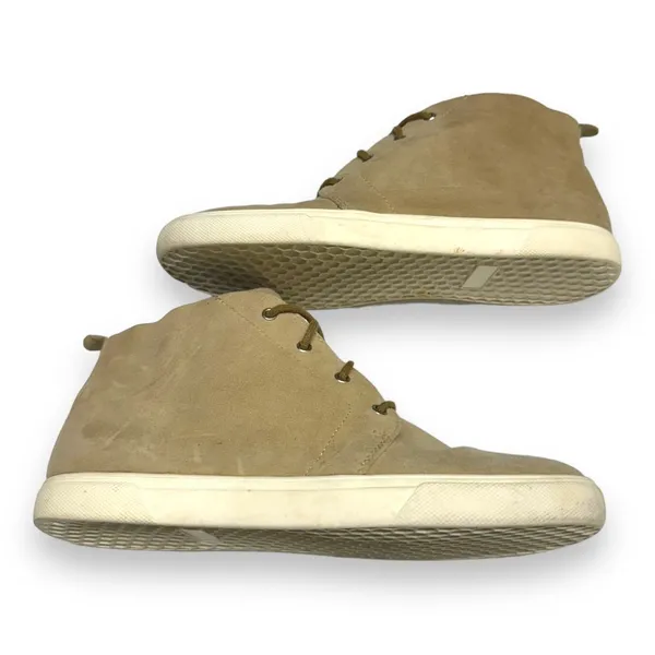 Susina Womens Ankle‎ Boots Sz 7.5 M Beige Suede Leather Lace Up Sneakers - Image 2