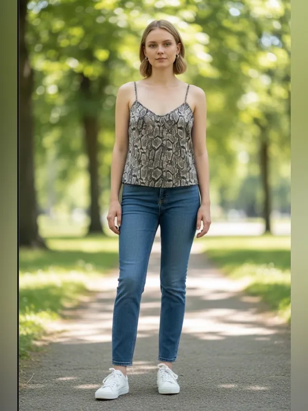 Forever 21 Snake Print Cami in Gray, Pink and Black - Image 2